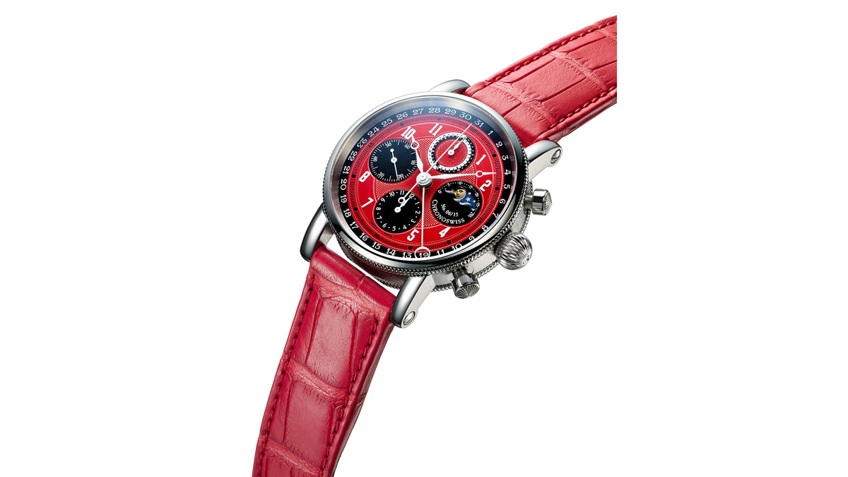 力強いレッドが印象的なクロノスイスのモダンメカニカルタイムピース「LUNAR CHRONOGRAPH RED OWL」